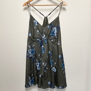 Green and blue spaghetti strap playsuit